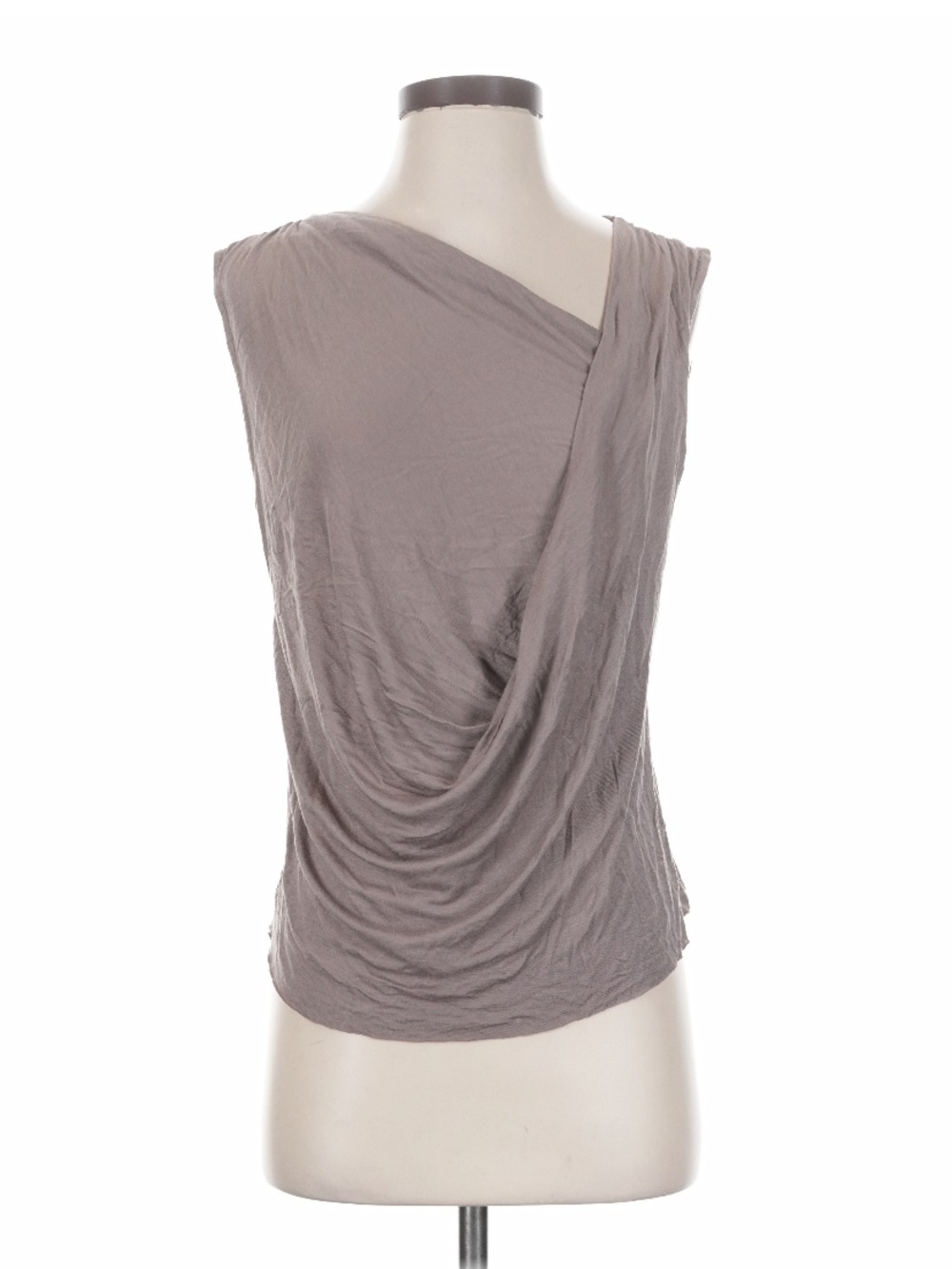Sleeveless Draped Women’s Tank Top in Taupe